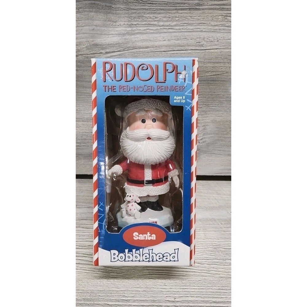 RUDOLPH THE RED NOSED REINDEER SANTA BOBBLE HEAD FIGURE NIB‎ 2002 B shelf